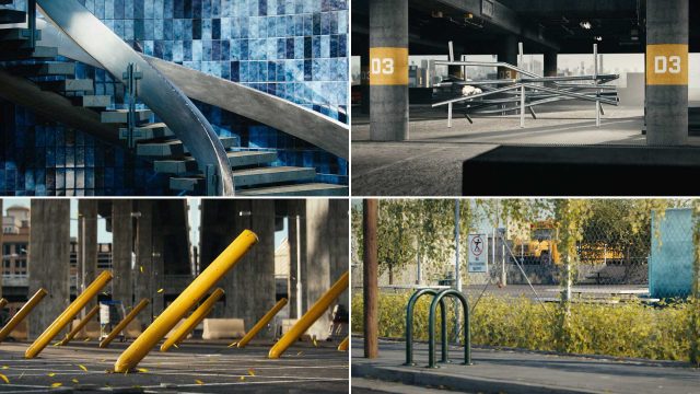 A Skateboarder Eyes the Urban Landscape in 